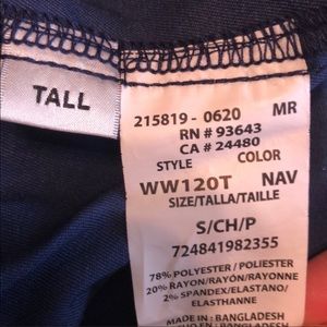 Small Tall Navy scrub pants